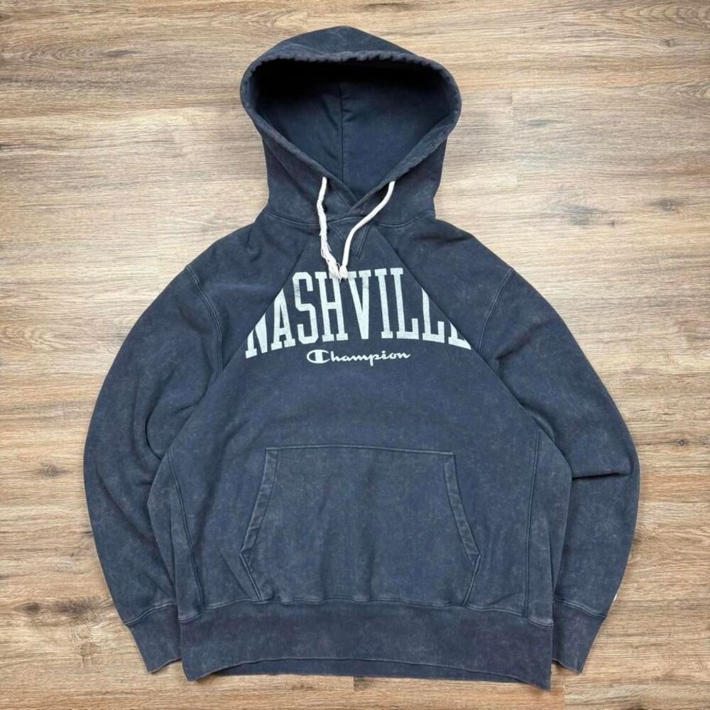 Vintage reverse weave distressed nashville marbled‎ hoodie